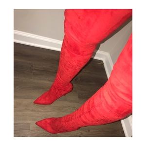 Over the knee DOMONIQUE RED BOOTS (BN-never worn)